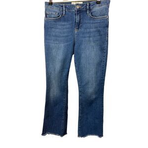 FREE PEOPLE Women's Cropped Straight Leg Raw Hem Denim Jeans Blue Size 30